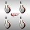 Service Caster 5 Inch 316SS Maroon Polyurethane Swivel 1 Inch Expanding Stem Caster Set SCC SCC-SS316EX20S514-PPUB-MRN-1-4 - alternate 4